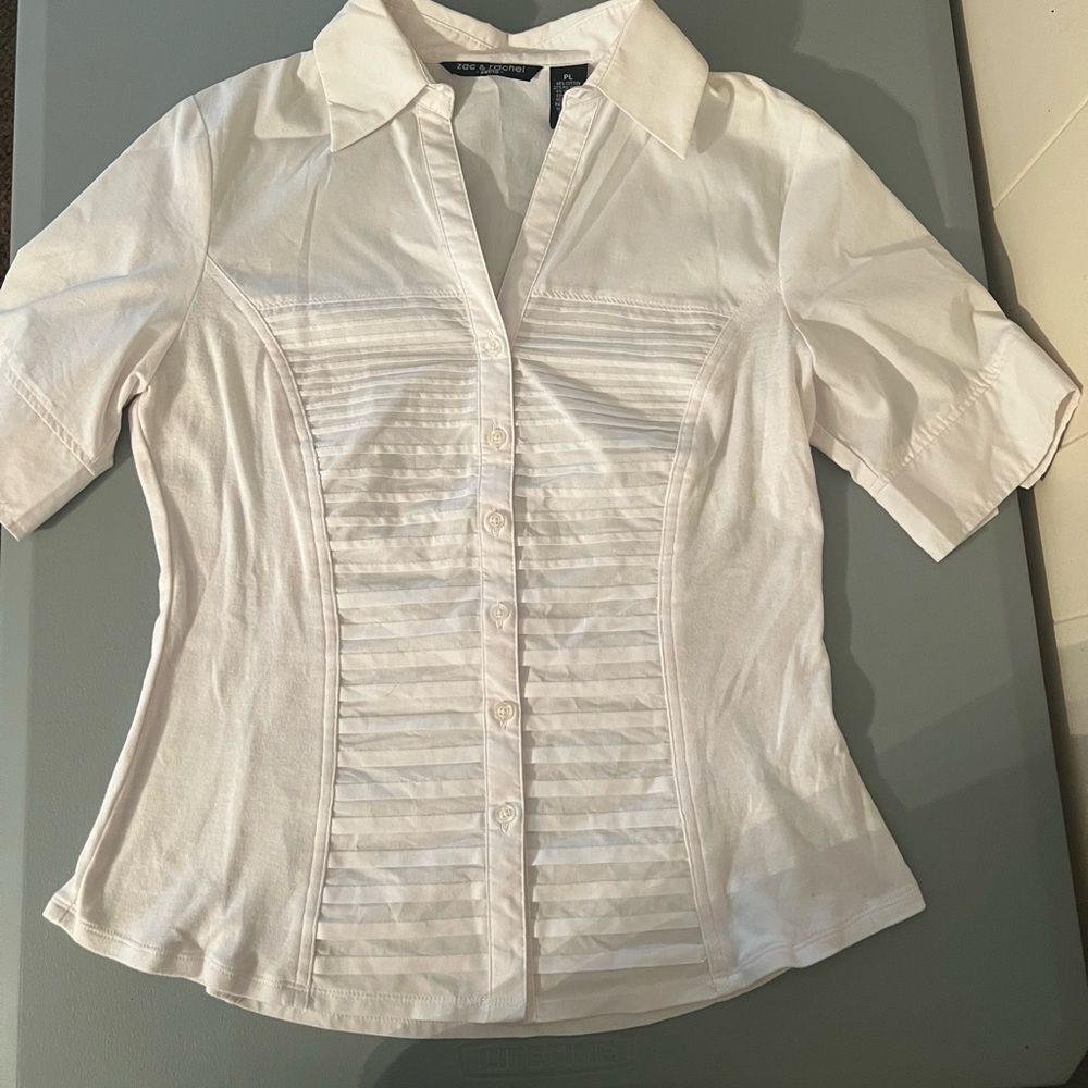 Zac & Rachel White Fitted Button Down Shirt